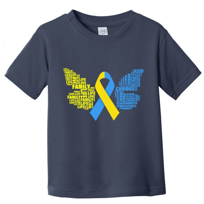 Butterfly Down Syndrome Inspiring Words Toddler T-Shirt