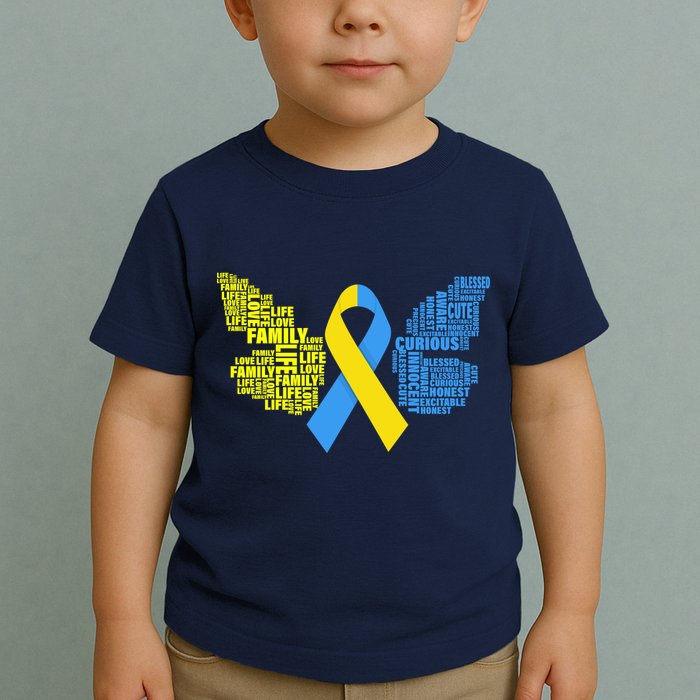 Butterfly Down Syndrome Inspiring Words Toddler T-Shirt