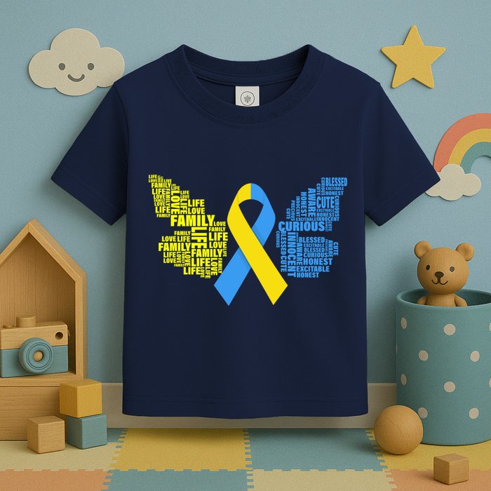 Butterfly Down Syndrome Inspiring Words Toddler T-Shirt