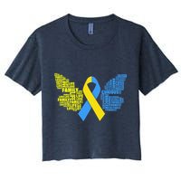 Butterfly Down Syndrome Inspiring Words Women's Crop Top Tee