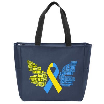 Butterfly Down Syndrome Inspiring Words Zip Tote Bag