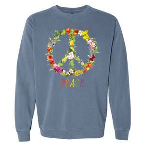 Butterfly Flower Peace Sign Garment-Dyed Sweatshirt