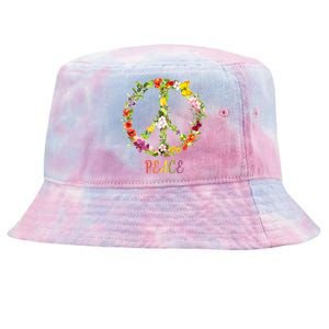 Butterfly Flower Peace Sign Tie-Dyed Bucket Hat