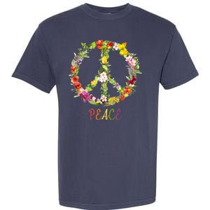 Butterfly Flower Peace Sign Garment-Dyed Heavyweight T-Shirt