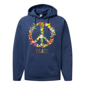 Butterfly Flower Peace Sign Performance Fleece Hoodie