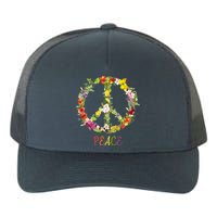 Butterfly Flower Peace Sign Yupoong Adult 5-Panel Trucker Hat