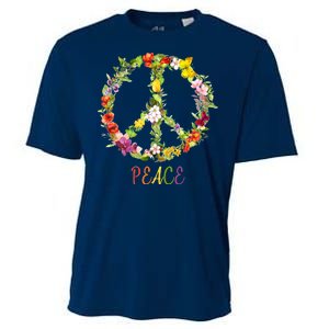 Butterfly Flower Peace Sign Cooling Performance Crew T-Shirt