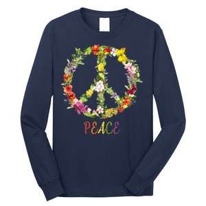 Butterfly Flower Peace Sign Long Sleeve Shirt