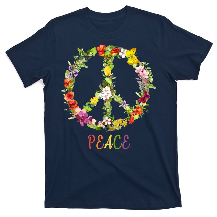 Butterfly Flower Peace Sign T-Shirt