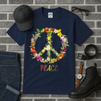 Butterfly Flower Peace Sign Tall T-Shirt