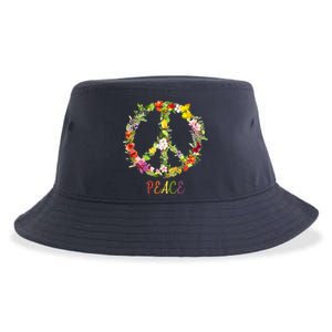 Butterfly Flower Peace Sign Sustainable Bucket Hat