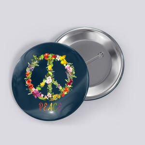 Butterfly Flower Peace Sign Button