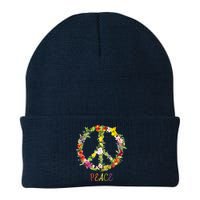 Butterfly Flower Peace Sign Knit Cap Winter Beanie