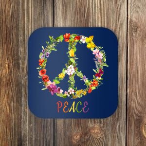 Butterfly Flower Peace Sign Coaster