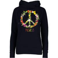 Butterfly Flower Peace Sign Womens Funnel Neck Pullover Hood