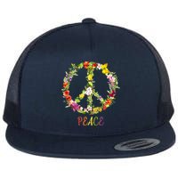 Butterfly Flower Peace Sign Flatbill Hat