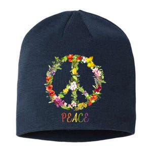 Butterfly Flower Peace Sign Sustainable Beanie