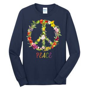 Butterfly Flower Peace Sign Tall Long Sleeve T-Shirt