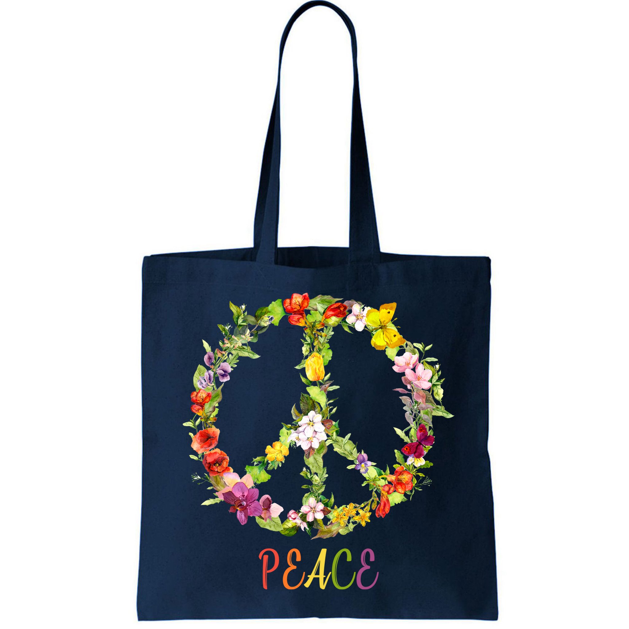 Butterfly Flower Peace Sign Bag