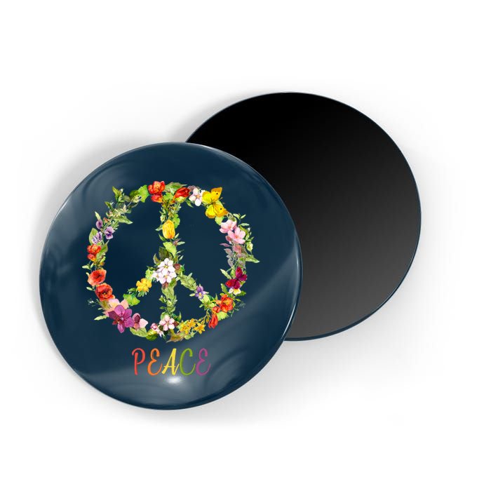 Butterfly Flower Peace Sign Magnet