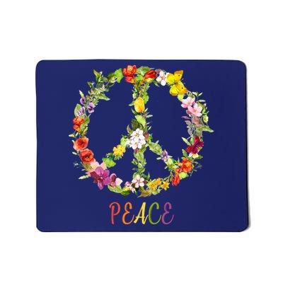 Butterfly Flower Peace Sign Mousepad