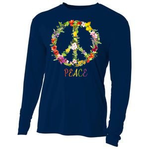 Butterfly Flower Peace Sign Cooling Performance Long Sleeve Crew