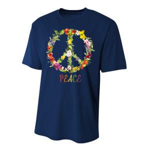 Butterfly Flower Peace Sign Performance Sprint T-Shirt