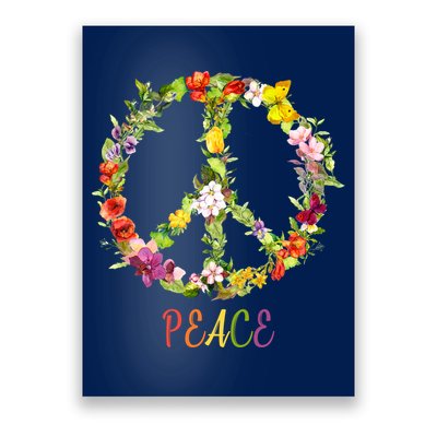 Butterfly Flower Peace Sign Poster