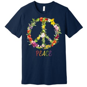 Butterfly Flower Peace Sign Premium T-Shirt