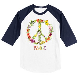 Butterfly Flower Peace Sign Baseball Sleeve Shirt