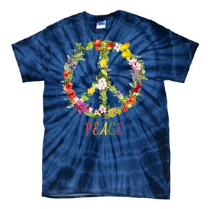 Butterfly Flower Peace Sign Tie-Dye T-Shirt