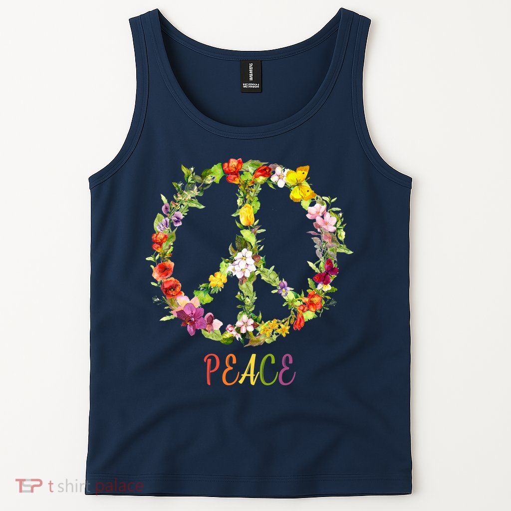 Butterfly Flower Peace Sign Tank Top