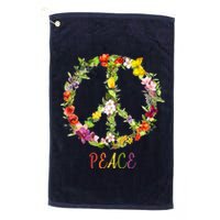 Butterfly Flower Peace Sign Platinum Collection Golf Towel