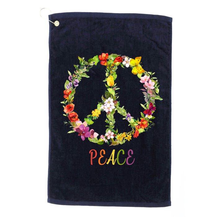 Butterfly Flower Peace Sign Platinum Collection Golf Towel