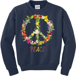 Butterfly Flower Peace Sign Kids Sweatshirt