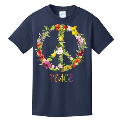 Butterfly Flower Peace Sign Kids T-Shirt