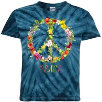 Butterfly Flower Peace Sign Kids Tie-Dye T-Shirt