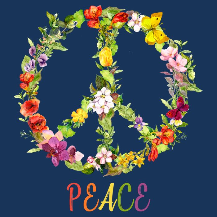 Butterfly Flower Peace Sign Full Zip Hoodie