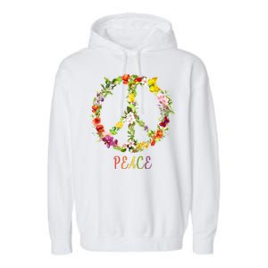 Butterfly Flower Peace Sign Garment-Dyed Fleece Hoodie