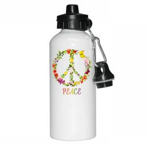 Butterfly Flower Peace Sign Aluminum Water Bottle