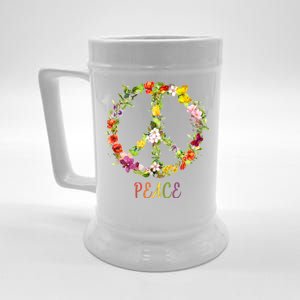 Butterfly Flower Peace Sign Beer Stein