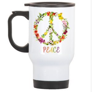 Butterfly Flower Peace Sign Stainless Steel Travel Mug