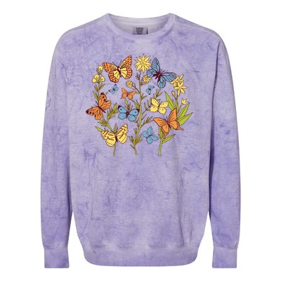 Butterfly Garden Flowers Colorblast Crewneck Sweatshirt