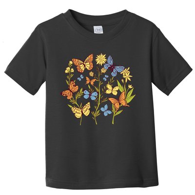 Butterfly Garden Flowers Toddler T-Shirt