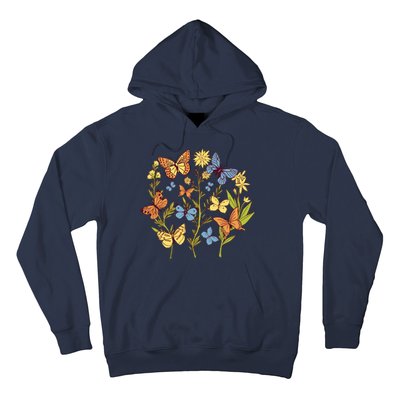 Butterfly Garden Flowers Hoodie