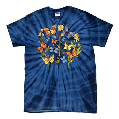 Butterfly Garden Flowers Tie-Dye T-Shirt