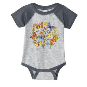 Butterfly Garden Flowers Infant Baby Jersey Bodysuit