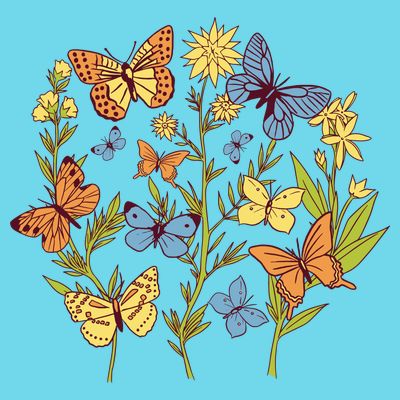 Butterfly Garden Flowers T-Shirt