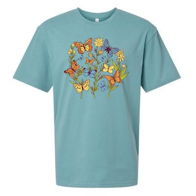 Butterfly Garden Flowers Sueded Cloud Jersey T-Shirt