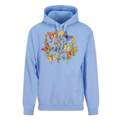 Butterfly Garden Flowers Unisex Surf Hoodie